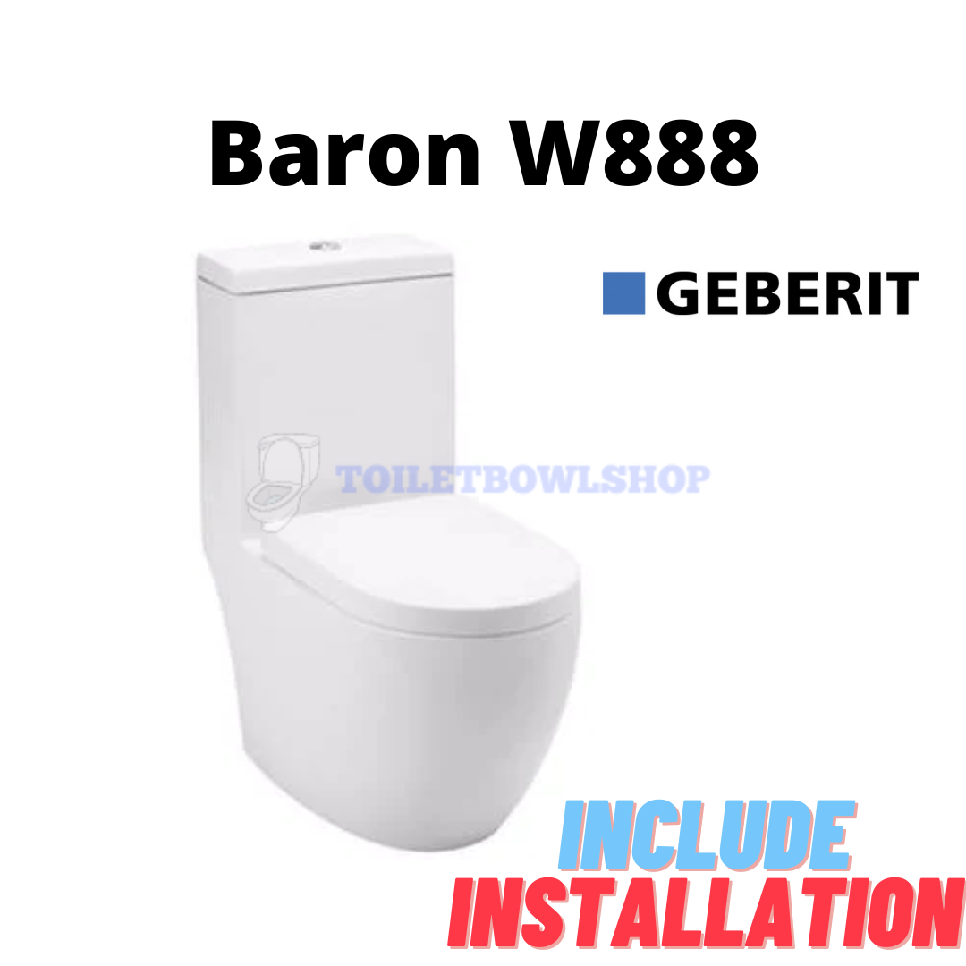 Baron W888 1 piece toilet bowl with Geberit Flushing/ Soft Closing